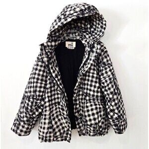 MII Collection Au Musee Oversized Quilted Jacket Sz M Check Cotton streetwear